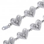 Eternal Celtic Hearts Silver Bracelet
