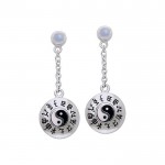 Chinese Astrology & Yin Yang Silver Earrings