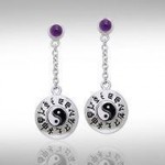Chinese Astrology & Yin Yang Silver Earrings