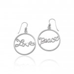Love and Peace Silver Earrings by Amy Zerner