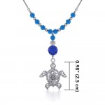 Filigree Turtle Silver Bead Necklace