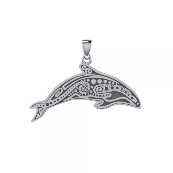 In the Dolphinbs world of kind and calm ~ Aboriginal Sterling Silver Pendant