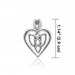 Celtic Knotwork Silver Heart Pendant
