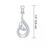 Sterling Silver Wrapping Whale Tail Pendant