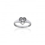 Celtic Heart Knot Sterling Silver Ring