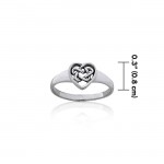 Celtic Heart Knot Sterling Silver Ring