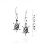 Spiral Turtle Sterling Silver Earrings