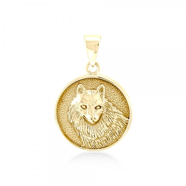 Wonderful Wolf Solid Gold Pendant