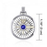 Guided by the Celtic Fleur de Lis Compass ~ Sterling Silver Pendant Jewelry with 14kt gold accent and gemstones