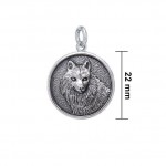 Merveilleux loup Sterling Silver Charm