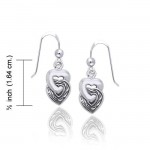 Celtic Heart Silver Earrings
