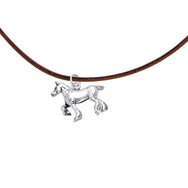 Trotting Draft Horse ~ Cord Necklace