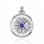 Lift up your head and be guided ~ Celtic Knotwork Compass Rose Sterling Silver Pendant with Gemstone