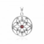 Celtic Trinity Knot Silver Pendant with Gemstone