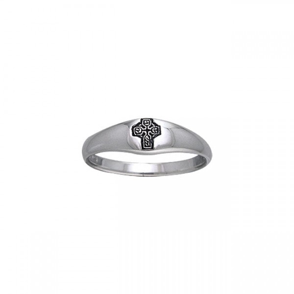 Celtic Cross Knotwork Silver Ring