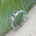 Celtic Knotwork Trinity Sterling Silver Ring with Gemstones