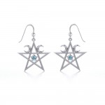 Silver Pentagram Pentacle Earrings