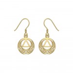 Celtic AA Recovery Solid Gold Earrings