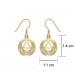 Celtic AA Recovery Solid Gold Earrings