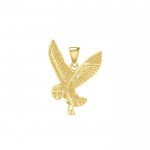 Flying Owl Solid Gold Pendant