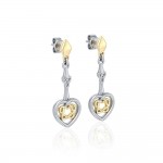 Celtic Heart Silver and Gold Post Earrings