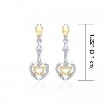 Celtic Heart Silver and Gold Post Earrings
