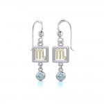 Scorpio Zodiac Sign Silver and Gold Earrings Jewelry with Blue Topaz
