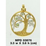 Tree of Life Silver and Gold Pendant