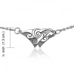 Celtic Knotwork Spirals Silver Necklace