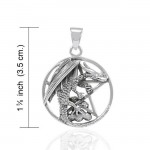 Dragon serrant le pendentif Star Silver