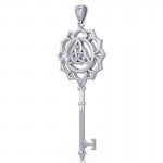 Celtic Triquetra Spiritual Enchantment Key Silver Pendant