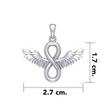 Angel Wings and Infinity Symbol Silver Pendant