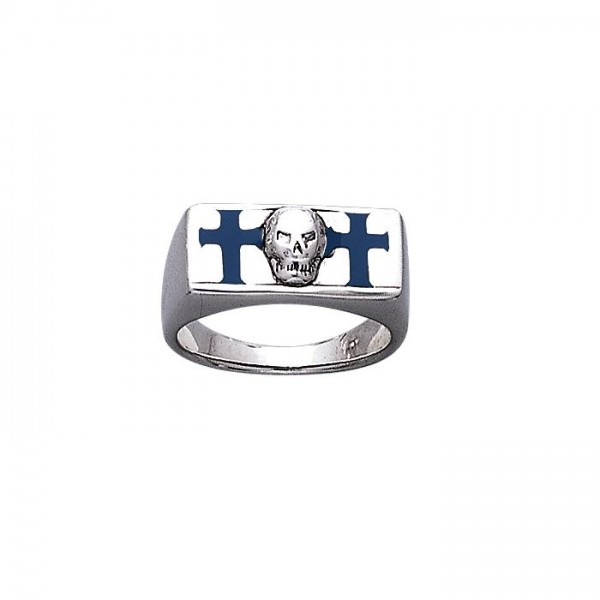 Skull and Cross Silver Ring