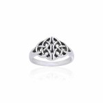 Twin Celtic Trinity Knot Silver Ring