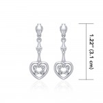 Celtic Heart Silver Post Earrings
