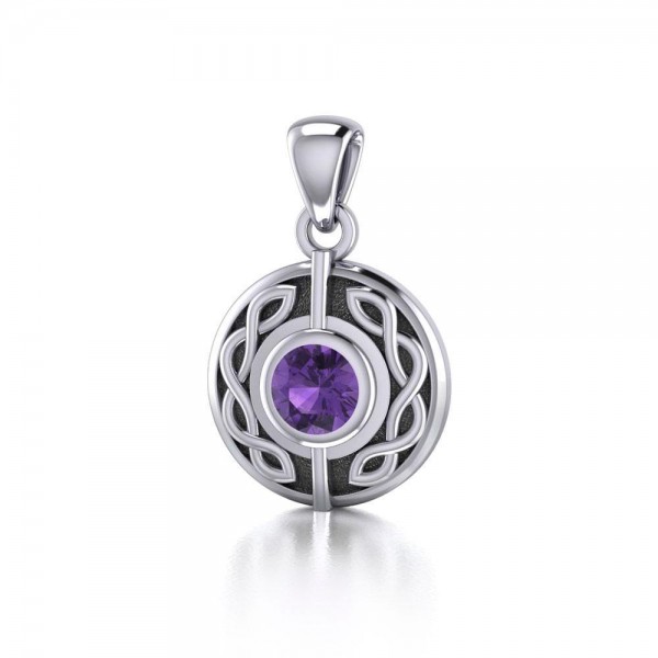 Beyond a limitless possibility ~ Sterling Silver Celtic Knotwork Pendant Jewelry with Gemstone