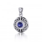 Beyond a limitless possibility ~ Sterling Silver Celtic Knotwork Pendant Jewelry with Gemstone