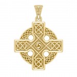 Celtic Cross Triskele Solid Gold Pendant