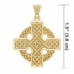 Celtic Cross Triskele Solid Gold Pendant
