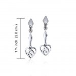 Celtic Knotwork Silver Heart Earrings