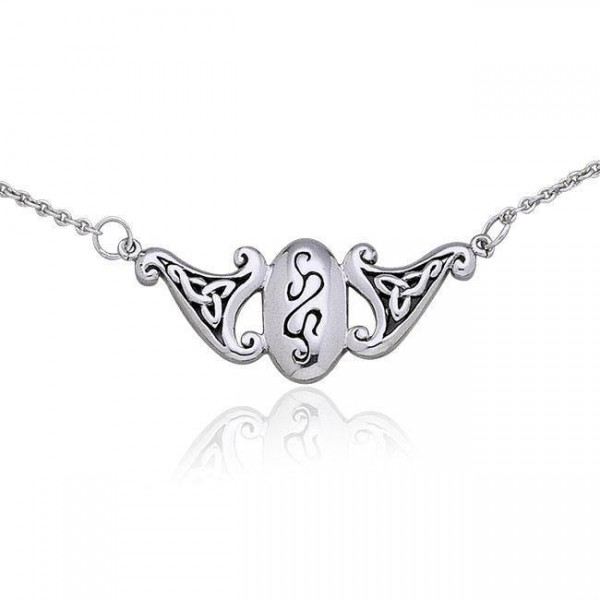 Celtic Knotwork Triskele Silver Necklace