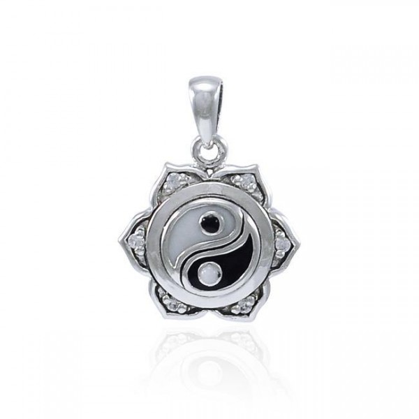 Yin Yang Lotus Silver Pendant
