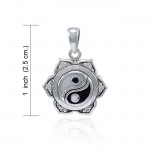 Yin Yang Lotus Silver Pendant