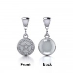 Silver Pentacle with Moon Phases Flip Pendant