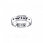 Live Life Sterling Silver Ring