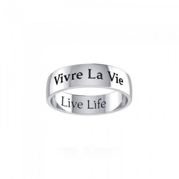 Live Life Sterling Silver Ring