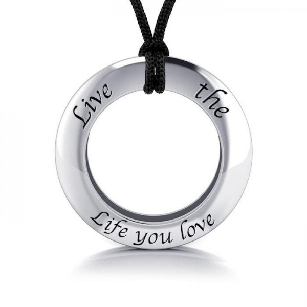 Live The Life You Love Silver Pendant and Cord Set