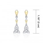 Celtic Trinity Knot Silver and Gold Post Earrings