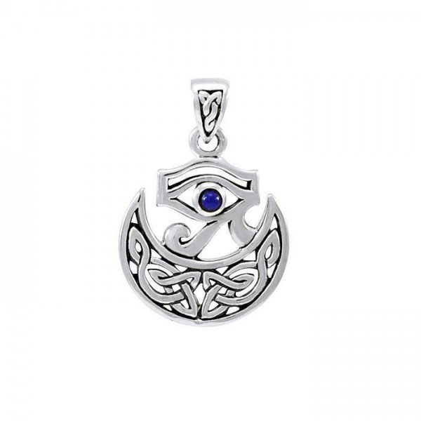 Eye of Horus with Knot Cescent Moon Pendant