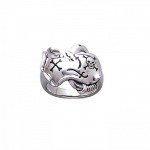 Skull and Map Silver Ring